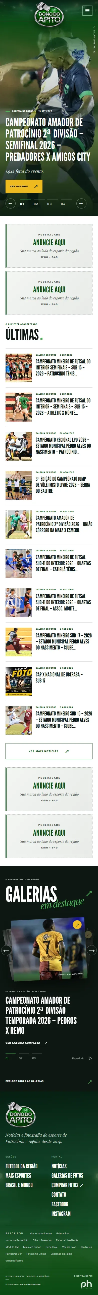Captura real da versão móvel do site Dono do Apito